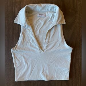 Babaton contour collared v neck top